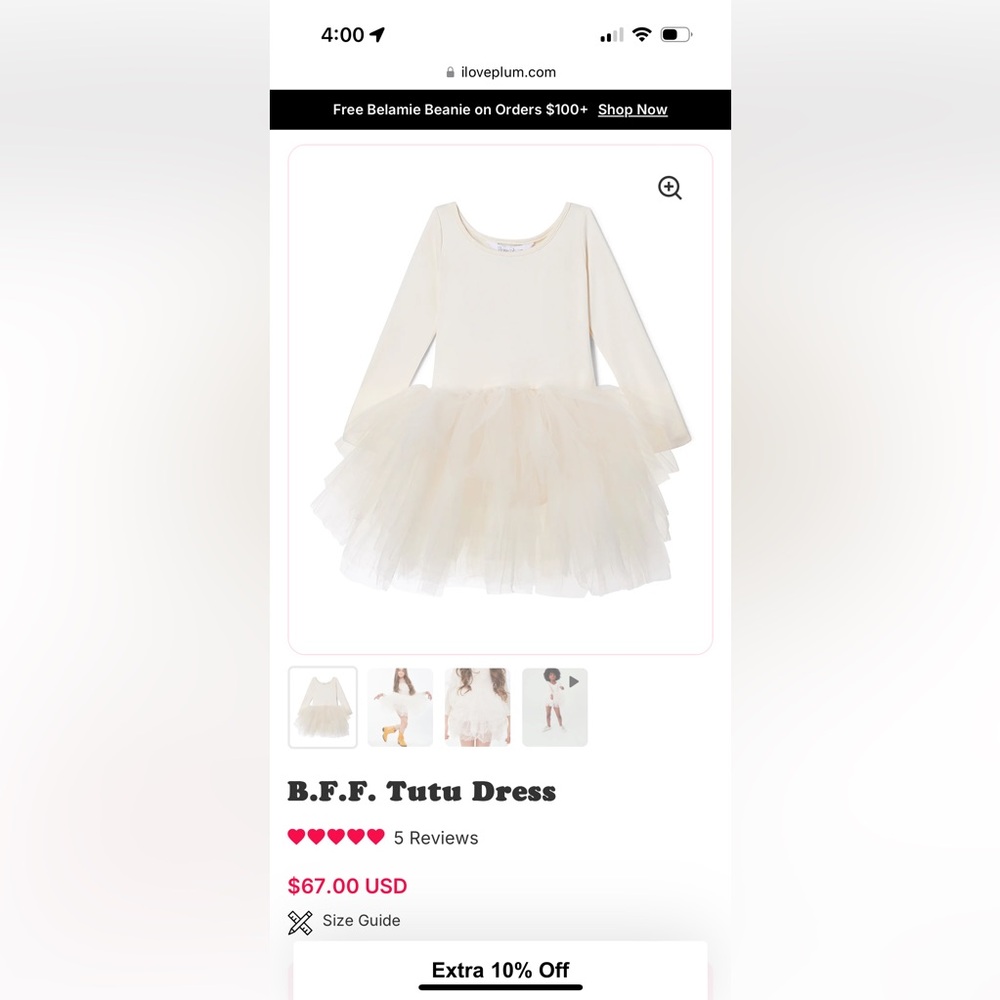 NWT BFF Long Sleeve Tutu Leotard Dress